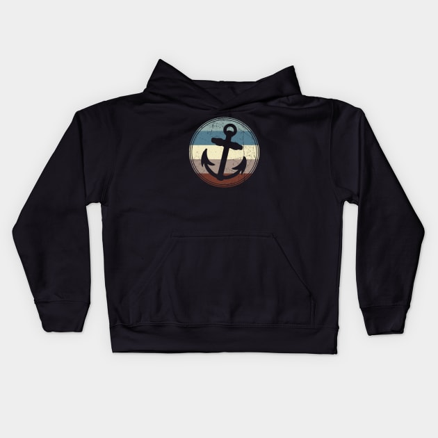 Vintage Anchor | Distressed Style Kids Hoodie by jpmariano